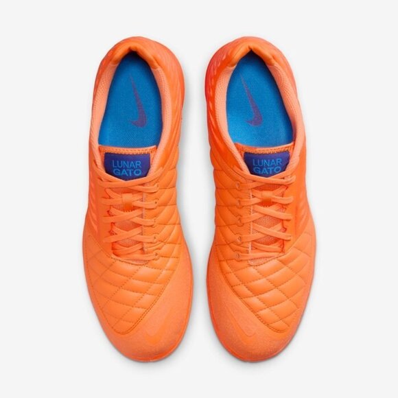 Nike Lunargato II IC - Size 12 Men`s Soccer Shoes Orange Leather 580456-800 NEW main image 6